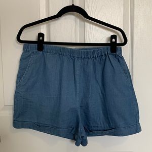 Blue Cotton Shorts